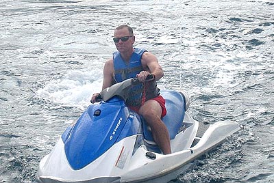 Jet Skiing off the water platform